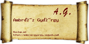 Ambróz György névjegykártya